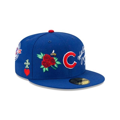 Blue Chicago Cubs Hat - New Era MLB Icon 59FIFTY Fitted Caps USA6047183